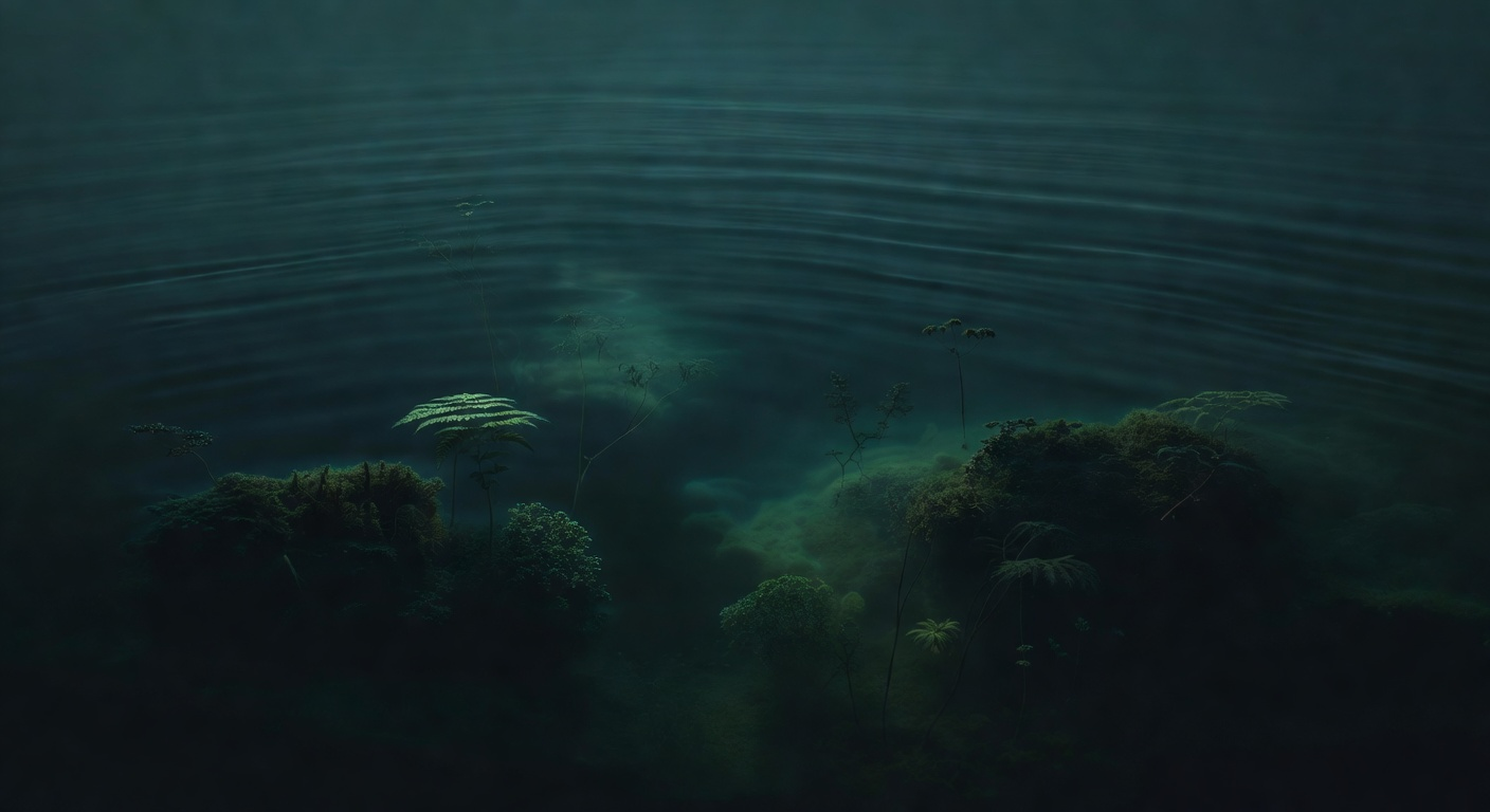 Deep water with submerged flora